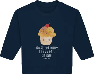 Produktbild von Mr. & Mrs. Panda Organic Baby Pullover Cupcake 12. - 18. Monat - French Navy - Geschenk, Motivation Sprüche, Cupcakes, Bullover, Küche Deko, Wunder, Muffin, Koch, Lustige