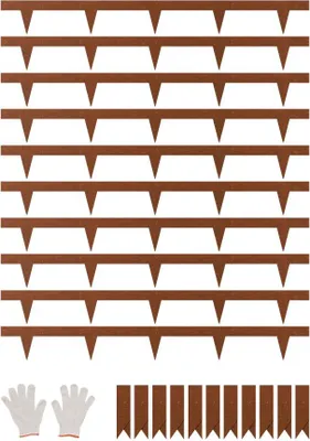 Immagine prodotto di set di 10 bordature per prato - bordatura per letto in metallo 1016x114,3x1,5 mm - bordatura in metallo per giardino