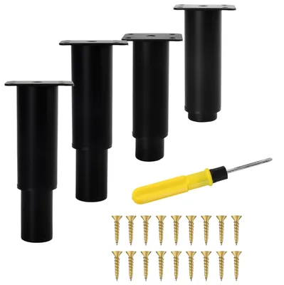 Productafbeelding van Omgoods - Set van 4 Verstelbare Meubelpoten 12-22 cm Zwart