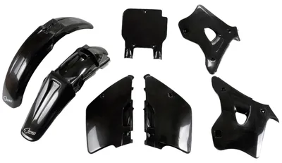 Obrázek produktu pro Sada krytů UFO PLAST, 7dílná sada plastových krytů pro Kawasaki KX 125 / 250 cm³, rok výroby 1994–1995, barva: černá