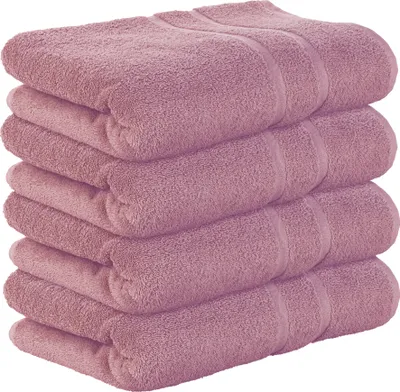 Produktbild von StickandShine 4er SET Premium Frottee Badetuch 100x150 cm in Mauve Lila  in 500g/m² aus 100% Baumwolle
