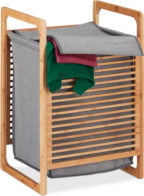 Image de Panier à linge en bambou avec couvercle