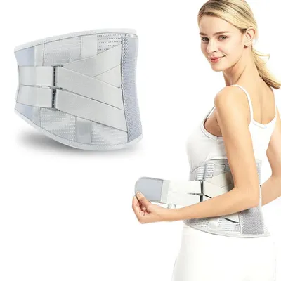 Produktbild von Lendenwirbelstützgürtel für Bandscheibenvorfälle, Rückenstützgürtel, orthopädische Lendenwirbelstützgürtel, Rückenbandage mit gebogenen Aluminiumstreifen bei Ischias