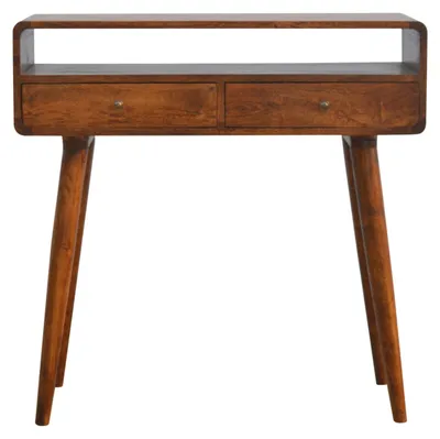 Produktbild von Artisan Furniture Massivholz-Konsolentisch Curved in Kastanienfinish