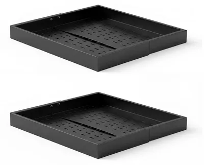 Zdjęcie produktu dla SucceBuy, 2 sztuki, teleskopowe prowadnice do szuflad, wysuwane organizery do szafek kuchennych, 31-48 cm, głębokość 52 cm, prowadnice do szuflad do szafek, rozsuwane prowadnice do szuflad do szafek kuchennych, z naklejkami nano, kolor czarny