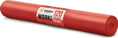Zdjęcie produktu dla LDPE Worki na śmieci SIPEKO 120L 25szt. CZERWONE