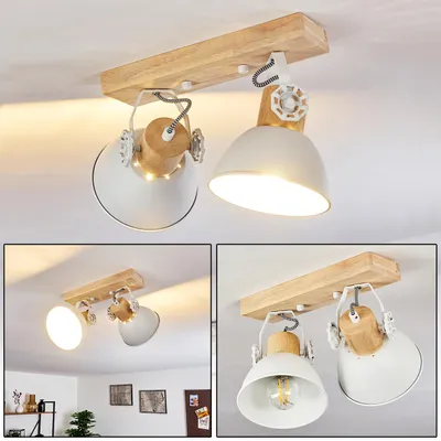 Produktbild von Cotes »Cotes« Deckenlampe aus Metall/Holz in weiß/braun
