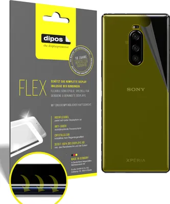 Produktbild von 3x Schutzfolie für Sony Xperia 1 Rückseite Folie, 100% Displayabdeckung, dipos Flex