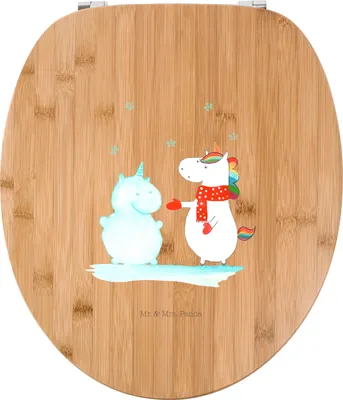 Produktbild von Mr. & Mrs. Panda WC Brille Einhorn Schneemann - Transparent - Geschenk, Deckel, Klodeckel, Kuchen, klo, Winter, Schnee, Weihnachten, Unicorn, Toilettendeckel, Sitz