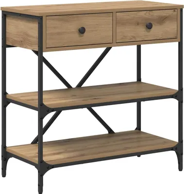 Obrázek produktu pro vidaXL Konzolový stolek se zásuvkami, hnědý, 75 x 34,5 x 75 cm, dřevo