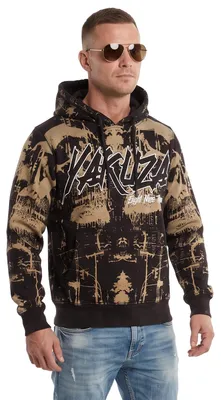 Produktbild von Yakuza Herren Psychodelic Kapuzenpullover, Schwarz, 3XL