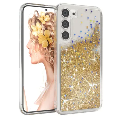 Produktbild von EAZY CASE - Glitzer Hülle kompatibel mit  Samsung Galaxy S23 Plus Glitzer Schutzhülle, Soft Case, Backcover Transparent mit Motiv