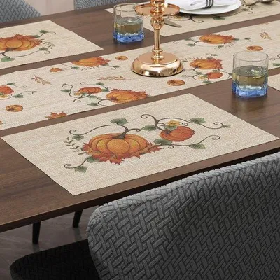 Produktbild von Herbst-Kunststoff-Tischwürfel-Set, 6er Pack für Dekoration und Festmöblierung