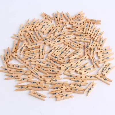 Imagen del producto de DERAYEE, pequeñas pinzas de madera, 100 unidades, clips para la ropa, ligeras, ecológicos