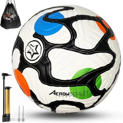 Imagen del producto de Balón de fútbol, talla 5, cuero sintético impermeable, superficie sin costuras, balón para entrenamiento