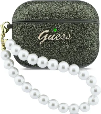 Immagine prodotto di Guess Glitter Pearl Strap Custodia per AirPods Pro 3, verde