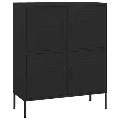 Image de vidaXL Armoire de stockage noire 80x35x101,5 cm acier