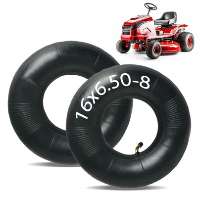 Image de Pneus intérieurs 16x6.50-8, lot de 2, avec valve droite TR13, pour tondeuses et véhicules tout-terrain