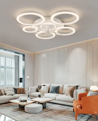 Imagen del producto de Ventilador de techo con luz - 90 cm, blanco - 70 W de potencia