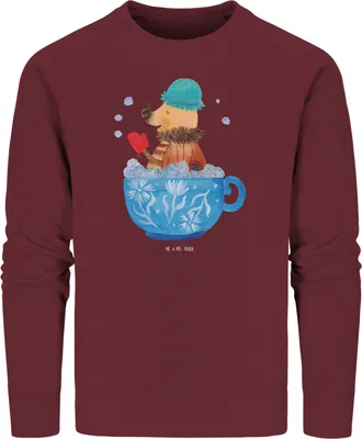 Produktbild von Mr. & Mrs. Panda Baumwoll Pullover Nachtfalter Schaumbad Größe M - Burgundy - Geschenk, Zeitmanagement, Pulli, WC, Tasse, Lustige Sprüche, Sweatshirt, Bad, Sweater, Ziele