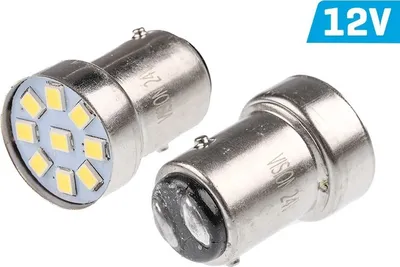 Zdjęcie produktu dla Żarówka VISION R5W/R10W BAY15d 12V 9x 2835 SMD LED, biała, 2 szt.