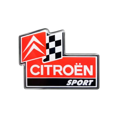 Zdjęcie produktu dla Naklejka 3D Citroen Sport flaga szachy, 50 x 66 mm