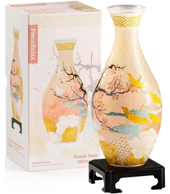 Immagine prodotto di Puzzle 3D a forma di vaso di fiori, "Sinfonia Primaverile", 160 pezzi, multicolore, dimensioni 11x11x24 cm