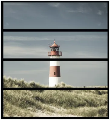 Produktbild von Wallario Möbelfolie / Aufkleber, geeignet für Ikea Malm Kommode mit 4 Schubfächern - Leuchtturm auf der Düne am Strand