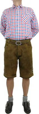 Produktbild von Country Life - Herren Trachtenhose Lederhose Ziegenvelours braun antik : 46