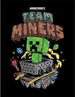 Image de Minecraft - Poster encadré "Team Miners" PM11131 (40 cm x 30 cm x 1,7 cm) (coloré)