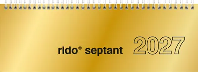 Produktbild von rido/idé 7036121917 Querterminbuch Mod. septant 2027 305×105 mm, Karton, gold