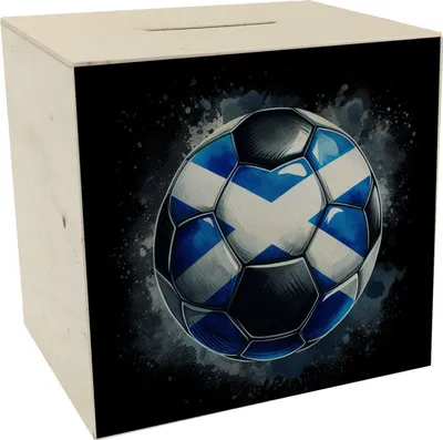 Produktbild von Fußball Schottland Flagge Spardose aus Holz
