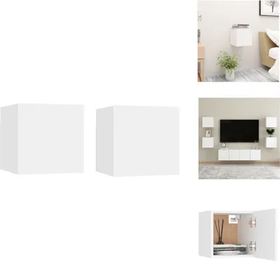 Obrázok produktu pre vidaXL Nočné stolíky 2 ks. Biele 30,5x30x30 cm Materiál na báze dreva - Nočné stolíky