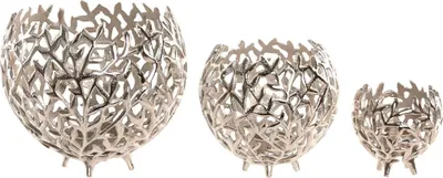 Produktbild von Kerzenschale Home ESPRIT Silberfarben Aluminium 20 x 20 x 18 cm