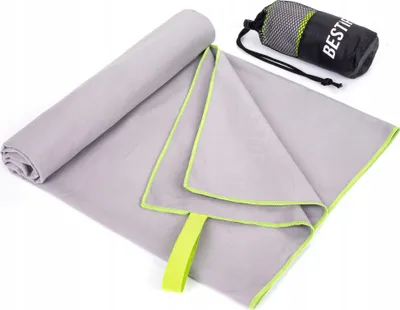 Immagine prodotto di BESTIF Asciugamano sportivo in microfibra ad asciugatura rapida Grigio 90x180 cm
