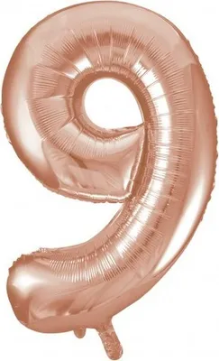 Produktbild von XL Folienballon Zahl 9 Roségold