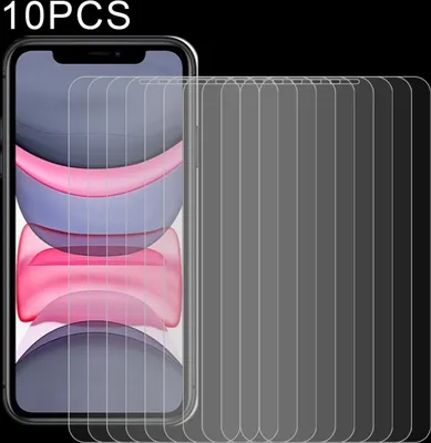 Produktbild von Für iPhone 11 / XR 10pcs 0.26mm 9H 2.5D gehärteter Glasfilm