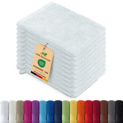Produktbild von 10er-Set ARIZONA Handtuch-Serie von AR Line – 100% Baumwolle, 500 g/m², 10er-Set Waschhandschuhe 15x21 cm, Weiß