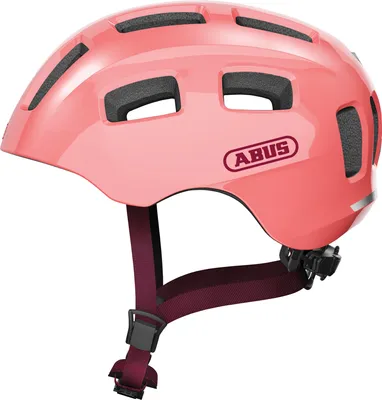 Produktbild von ABUS Fahrradhelm Youn-I 2.0 - mit Licht für Kinder, Jugendliche und junge Erwachsene - für Mädels und Jungs - Koralle, Größe S (48-54 cm)