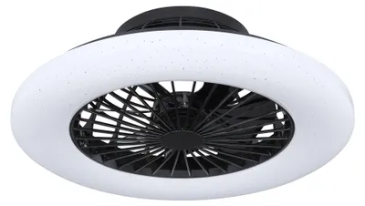 Image de Ventilateur de plafond Travo Noir 50 cm avec eclairage LED et télécommande