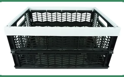 Zdjęcie produktu dla Składane pojemniki Novaliv, stabilne | 8 sztuk, 30 litrów, szare i czarne, kosze, skrzynie składane, zestaw, pojemnik do przenoszenia, kosze, pojemniki, przechowywanie, kuchnia