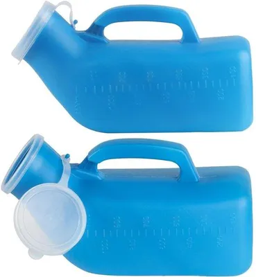 Immagine prodotto di Contenitore portatile per urina da uomo - 2 pezzi - 1,2 litri - Adatto ai viaggi - Colore pelle - Plastica - Contenitore per urina da viaggio e da campeggio