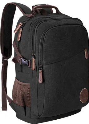 Produktbild von Rucksack Herren Canvas Schulrucksack Studenten Rucksack Jungen Teenager Arbeitsrucksack für Alltag Business,Schwarz
