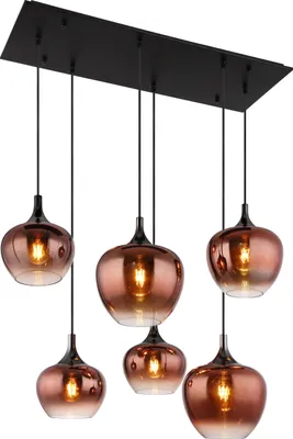 Immagine prodotto di Globo Lighting|Lampada a sospensione in metallo nero opaco, 6x E27