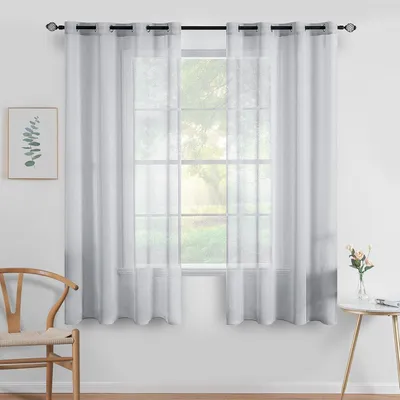 Immagine prodotto di Tende trasparenti grigie, set di 2 pannelli, 140 x 122 cm, con passanti