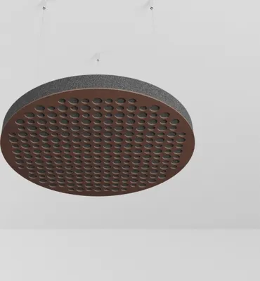 Zdjęcie produktu dla 2-częściowe akustyczne panele sufitowe "CIRCLES-C" z zestawem montażowym | Absorpcja - Dyfuzja - Odbicie - Izolacja akustyczna - Izolacja | Akustyczny panel chmurowy | 50x50x3cm | Kolor: Orzechowy