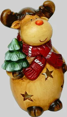 Produktbild von Elch Windlicht Rentier Deko Tier Figur Weihnachts Hirsch Skulptur Teelichthalter