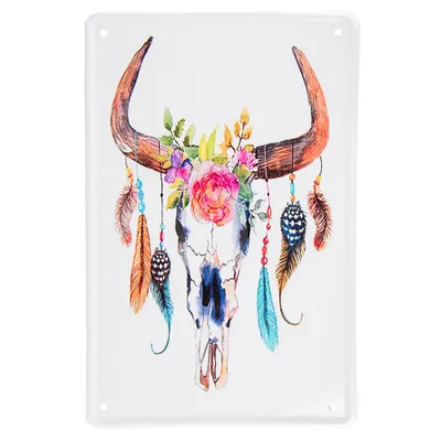 Immagine prodotto di Clayre & Eef Decorazione da parete 20x30 cm Bianco Marrone Metallo
