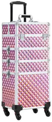 Immagine prodotto di Yaheetech, valigetta da trucco 4-in-1, trolley per cosmetici, grande beauty case, modello A