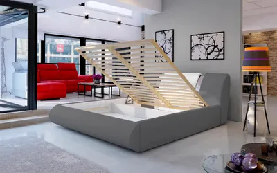 Obrázok produktu pre Čalúnená posteľ 140x200 FENDORA - šedá / biela